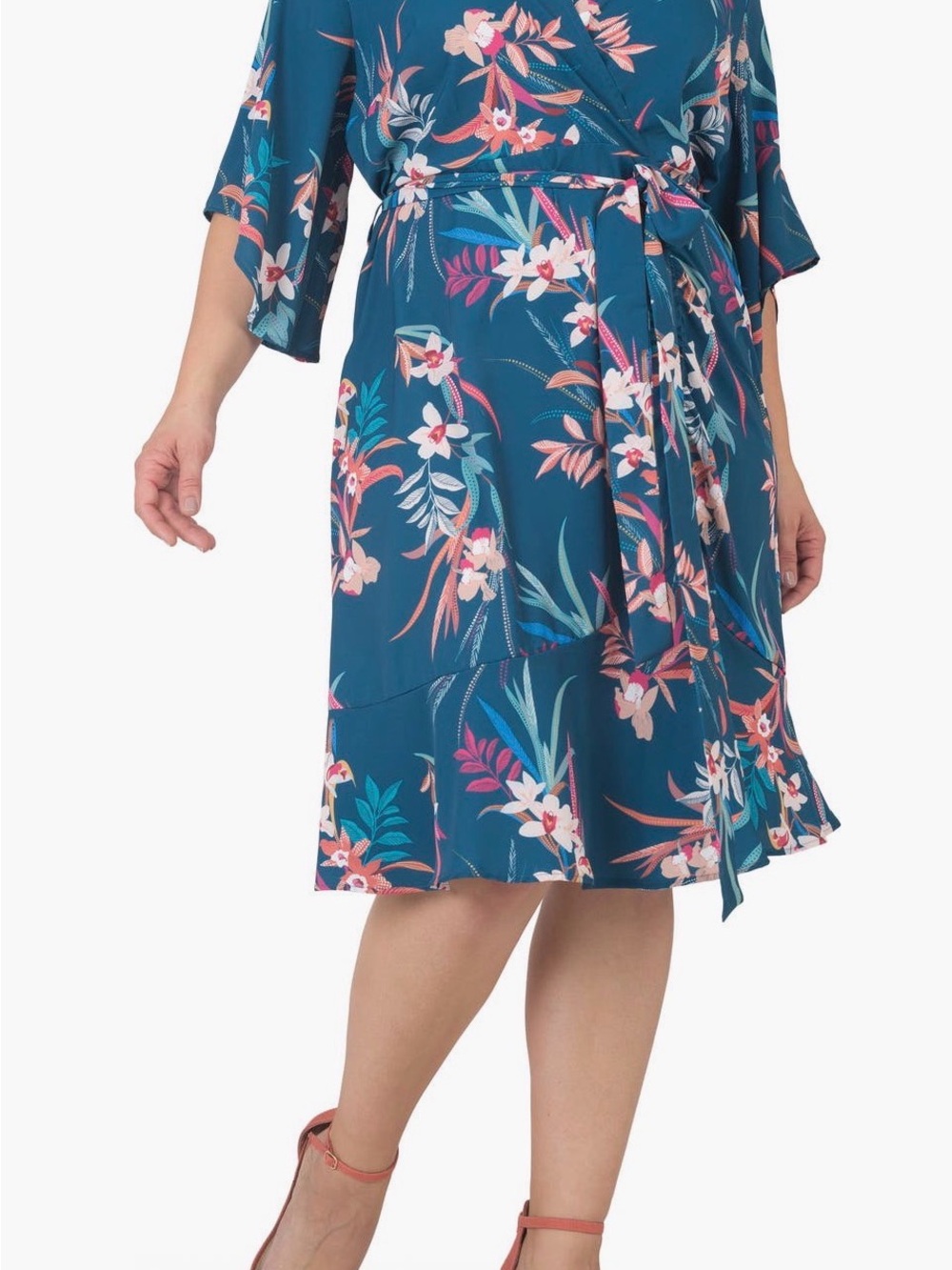 Standards & Practices Floral Wrap Dress